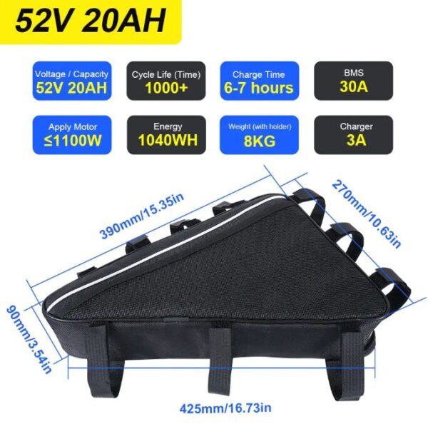 52v 20Ah Triangle Battery - Image 3